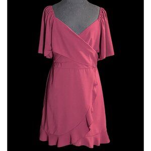 Dokotoo Babydoll Dress XL Burgundy Short Fit & Flare Boho Butterfly Sleeve Mini